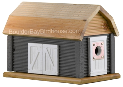 Barn Birdhouse with Cypress Green & Antique White