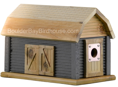 Barn Birdhouse with Cypress Green & Natural Cedar