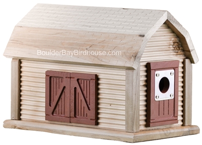 Barn Birdhouse with Natural Cedar & Autumn Haze