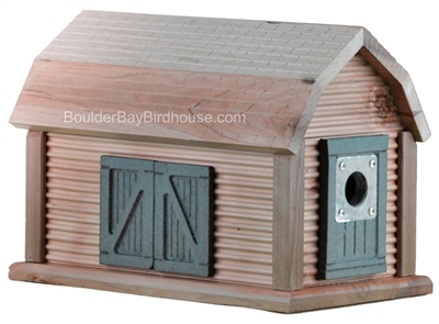 Barn Birdhouse with Natural Cedar & Cypress Green