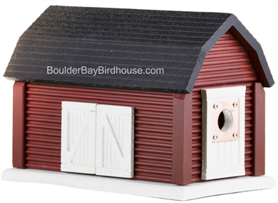 Barn Birdhouse with Tuscan Red, Antique White & Black