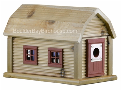 Cabin Birdhouse with Natural Cedar & Autumn Haze