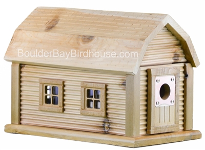 Cabin Birdhouse with Natural Cedar & Natural Cedar