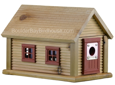 Cabin Birdhouse with Natural Cedar & Autumn Haze