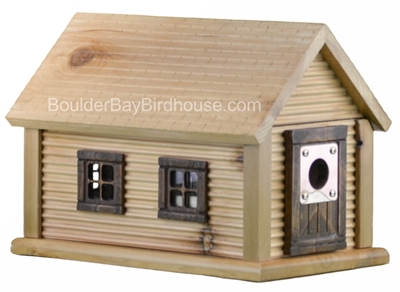 Cabin Birdhouse with Natural Cedar & Walnut
